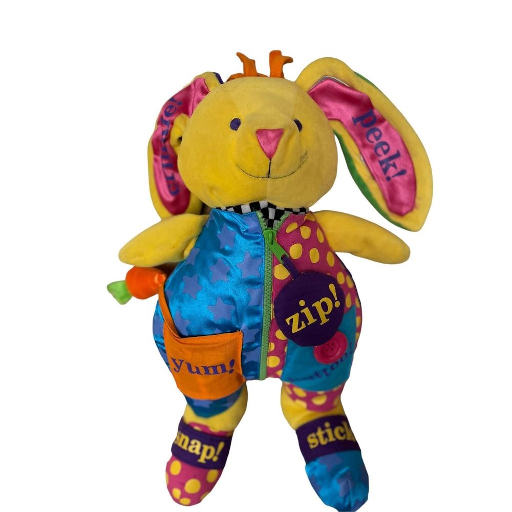 Carters Easter Bunny Rabbit Plush Stuffed Animal Educational Toy Multi 16"